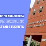 University of Milano-Bicocca Admission Deadline for Pakistani Students